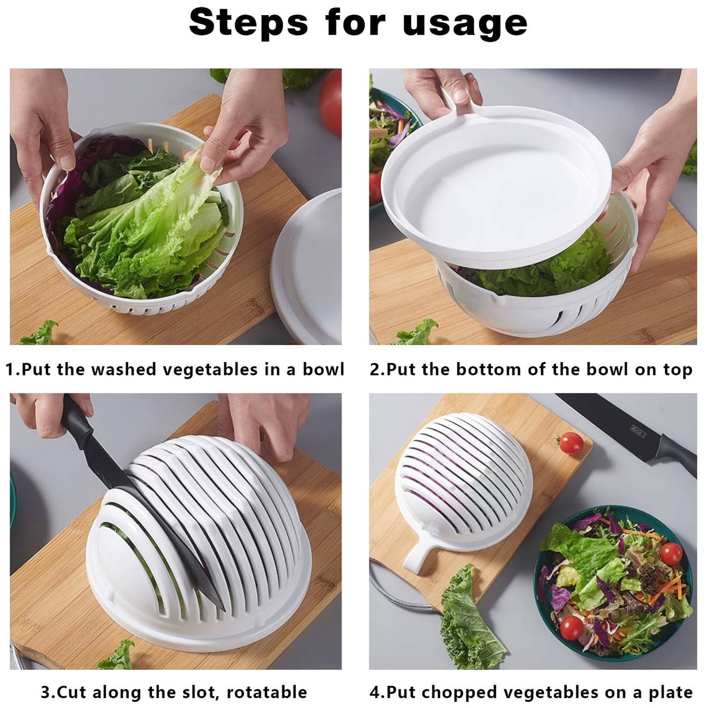Plastic 60 Seconds Salad Cutter Salad Maker Salad Bow  (1 Pc) - Happy Price - Image 5