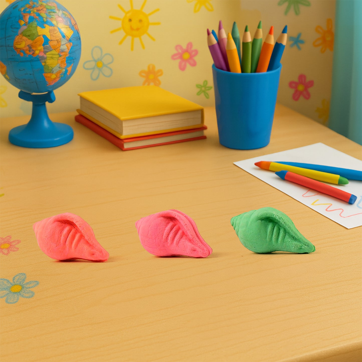 Shankh Shape Eraser Rubber (20 Pc  Mix Colour  Design) - Happy Price - Image 6