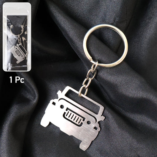 Metal Jeep Shape Keychain - Stylish Car & Bike Accessory (1 Pc)
