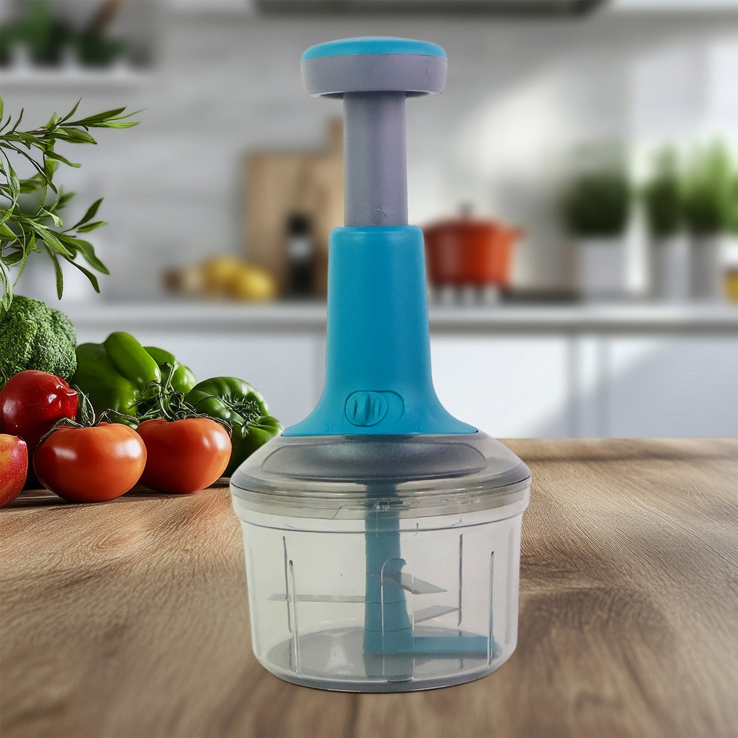 750ml Manual Push Chopper with Stainless Steel Blades - 1 Pc - Happy Price - Image 4