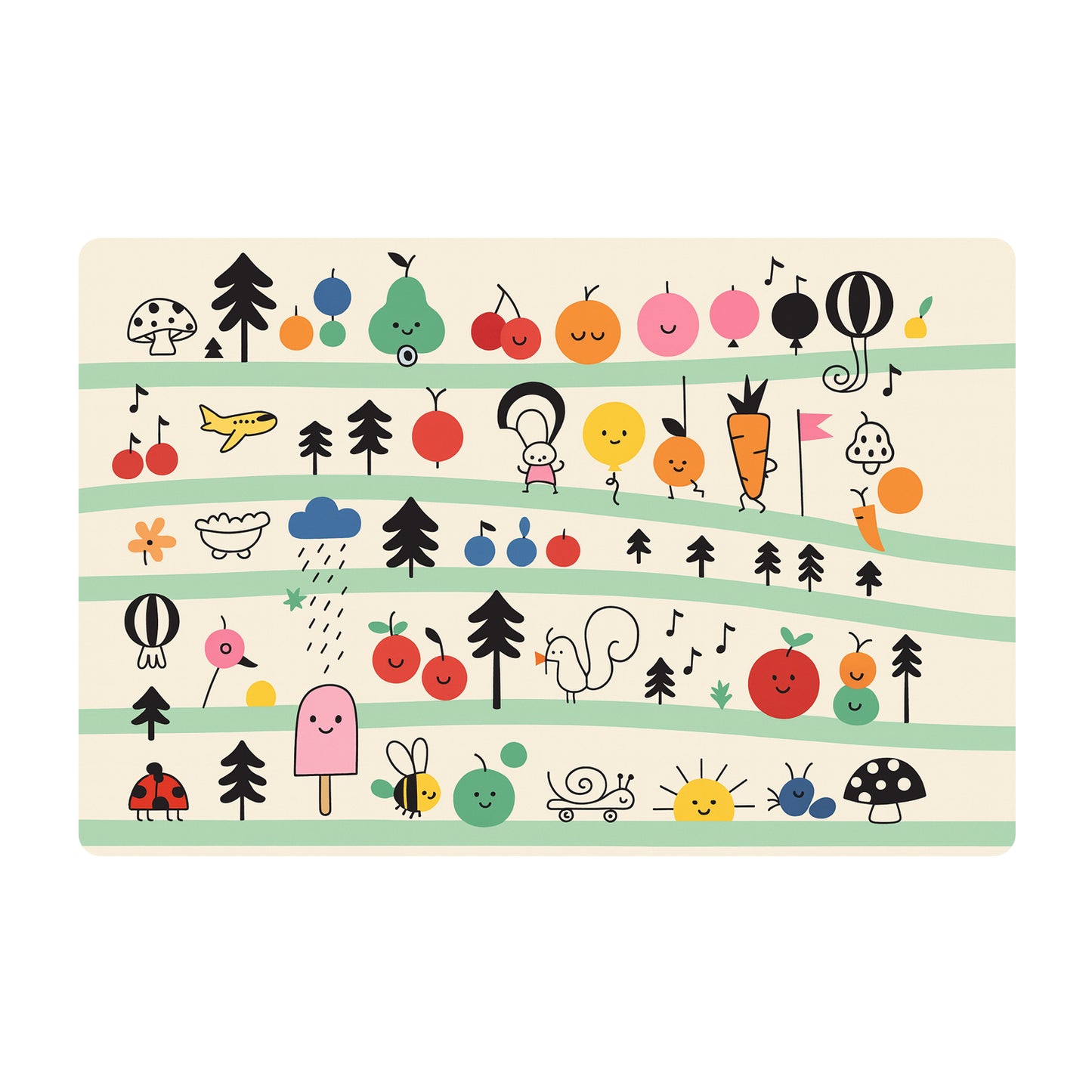 Set of 4 Kids' Cartoon Dining Table Mats - 40x30 cm, Easy Clean - Happy Price - Image 2