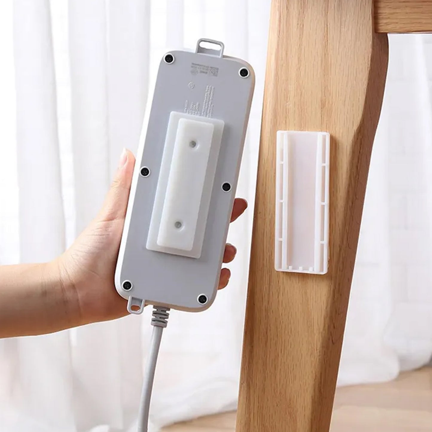 Self Adhesive No Hole Wall Mount Reusable Non Residue Plug Organizer  For Home Office  Multiuse Device - Happy Price - Image 2