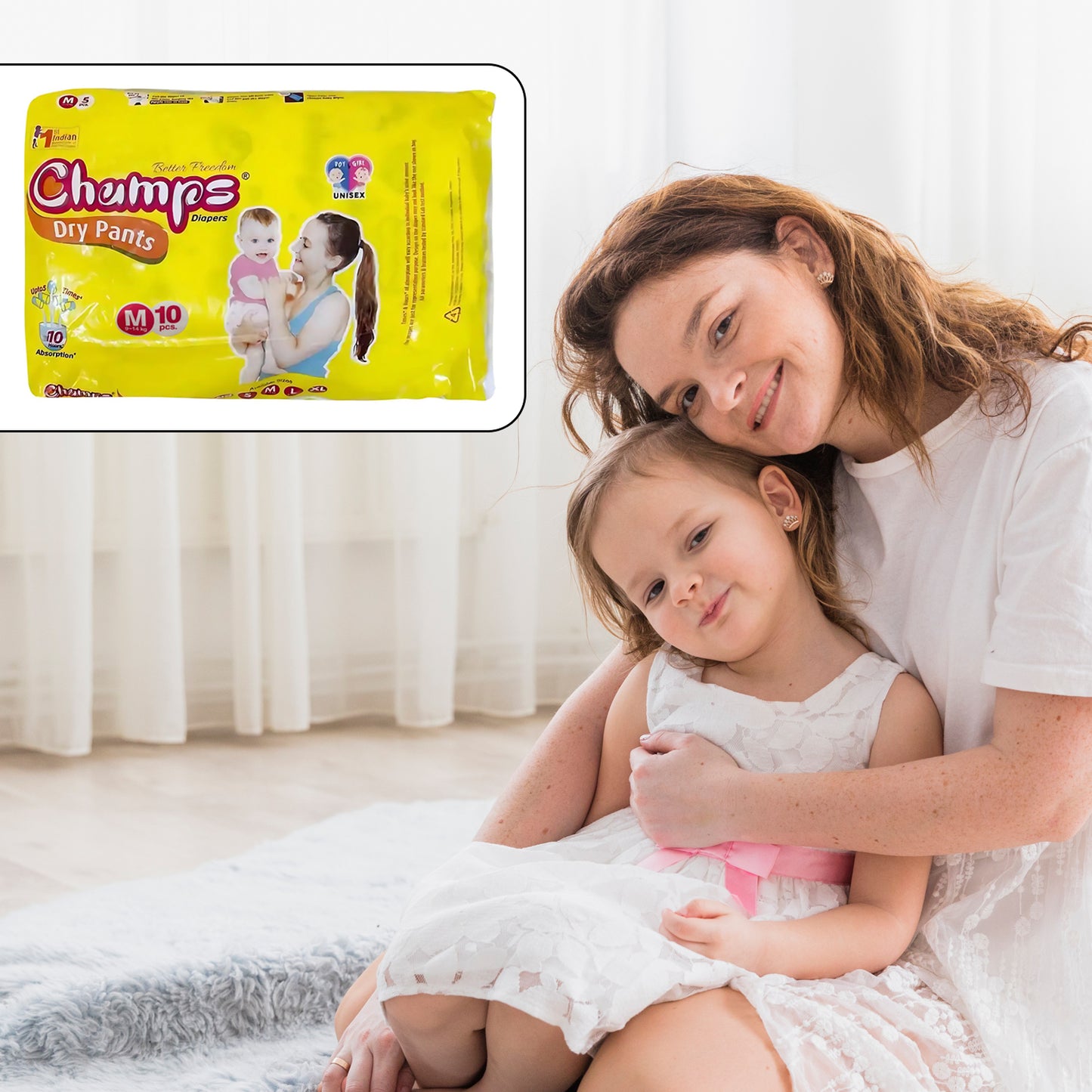 Medium Champs Dry Pants Style Diaper- Medium (10 Pcs) Best For Travel  Absorption Champs Baby Diapers Champs Soft And Dry Baby Diaper Pants (M 10 Pcs ) - Happy Price - Image 2