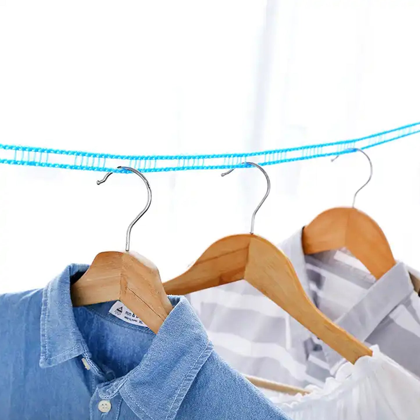 3 Meter Anti-Slip Nylon Clothesline with Hooks - Portable Indoor Outdoor Drying Rope - Happy Price - Image 2