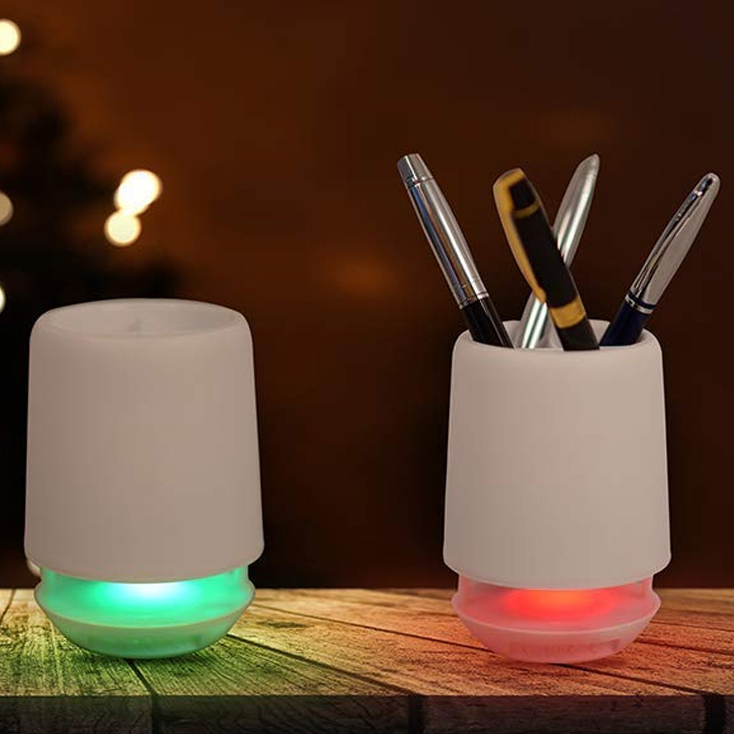 Multifunctional 4 Compartment Pen Holder With Bluetooth Speaker 5 W Bluetooth Speaker Laptop  Desk Speaker  Table Lamp  Night Lamp Smart Color Changing Pen Stand Wireless Bluetooth Speaker - Happy Price - Image 3