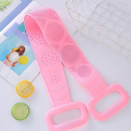 Silicone Body Back Scrubber Double Side Bathing Brush For Skin Deep Cleaning Massage Dead Skin Removal (101 Gm  Medium Size 1pc) - Happy Price - Image 1