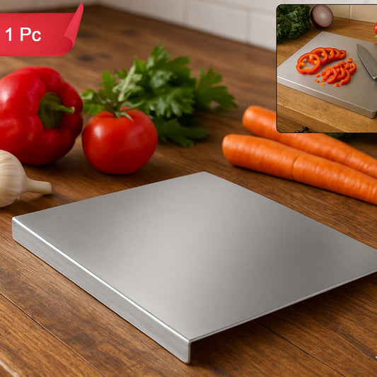 Premium Stainless Steel Kitchen Chopping Board (1 Pc) - Rust-Resistant & Hygienic