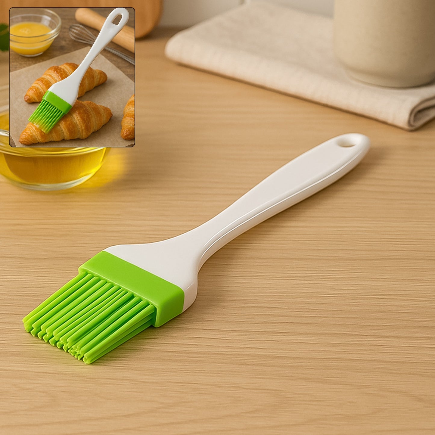 Silicone Kitchen Oil Spatula Brush With Handle Pastry  Cake Brush (17 Cm  1 Pc) - Happy Price - Image 6