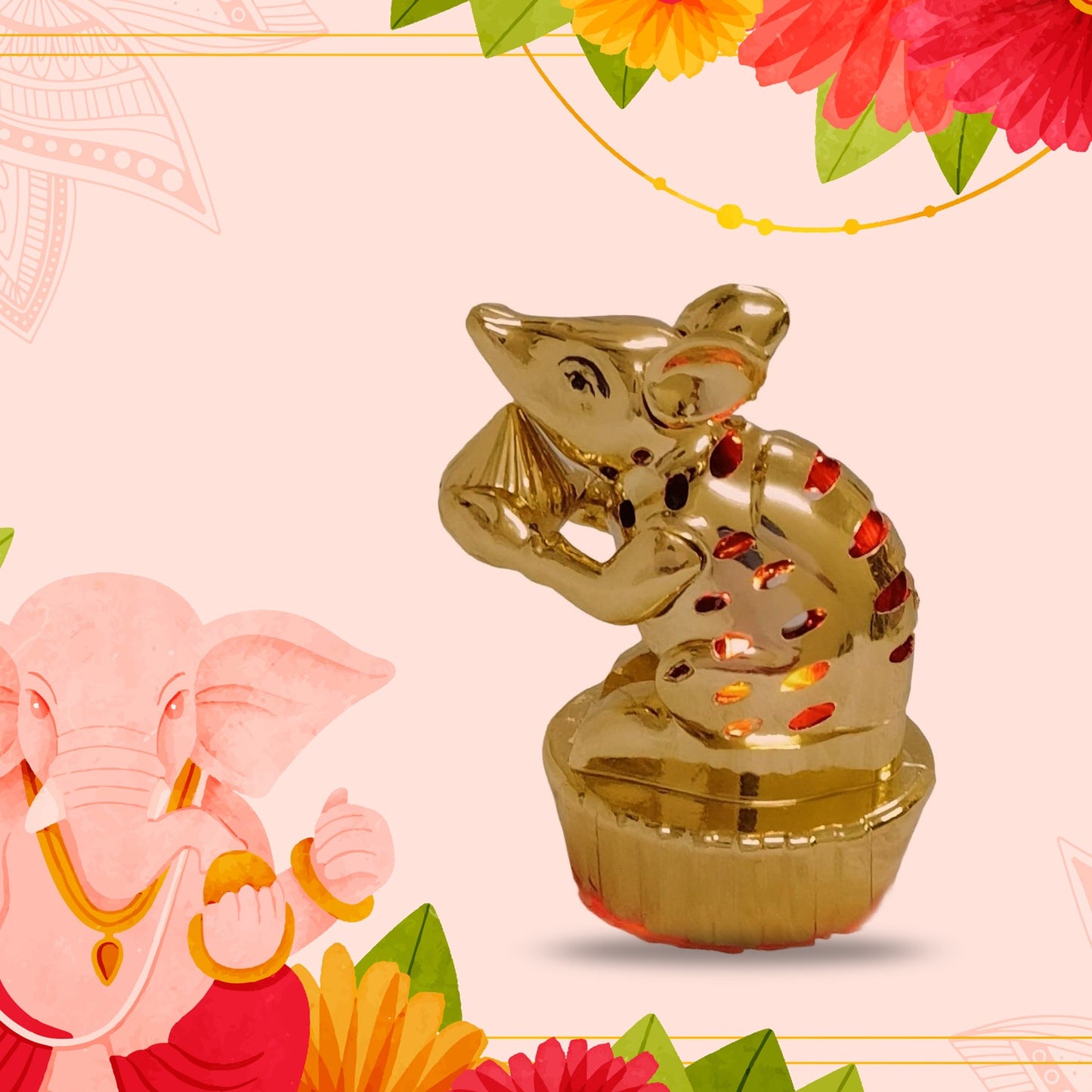 Multicolour Led Mushak  Led Mooshak For Ganpati Decorations (1 Pc) - Happy Price - Image 4