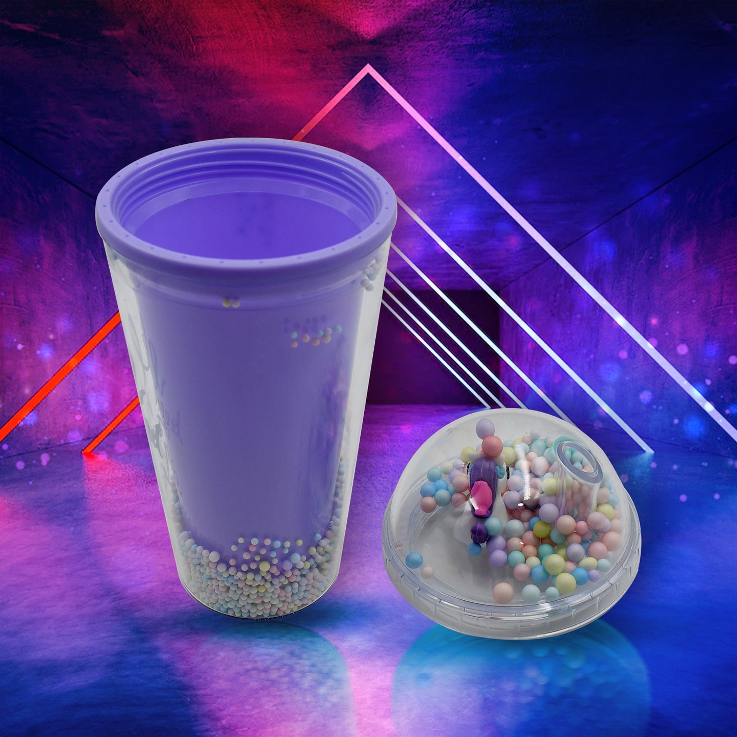 Design Printed Sipper Bottle With Toy Led Glow Light Double Wall Sipper Glass Water Bottle  Sipper Bottle With Straw For Girls And Kids For Boys And Girls Schooltuitiongym (Pack Of 1) - Happy Price - Image 7