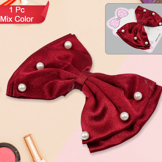 Hair Bow Knot Clip Suitable For Girls (1 Pc  Multicolour) - Happy Price - Image 1