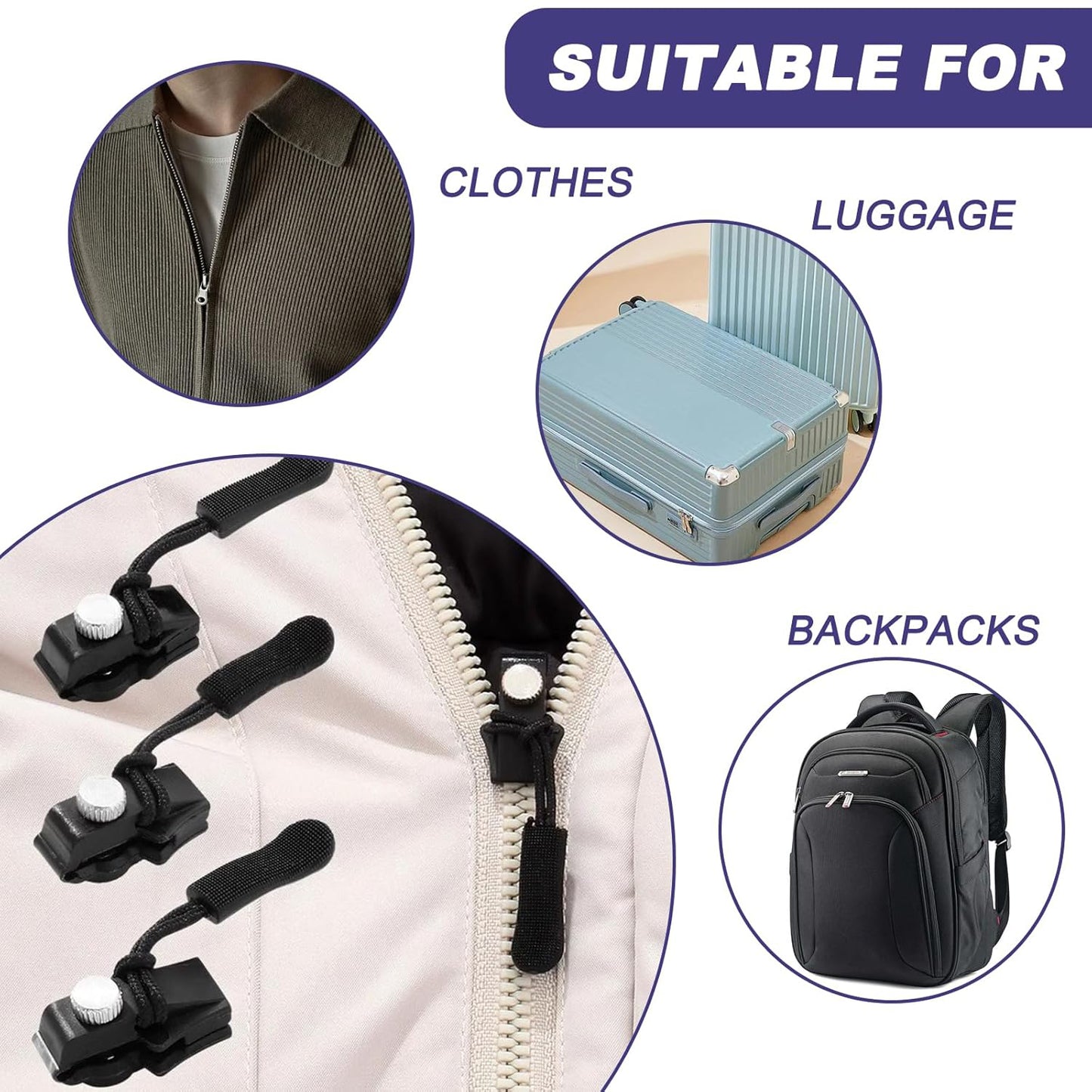 10 Pc Medium Detachable Zipper Slider Repair Kit - Happy Price - Image 6