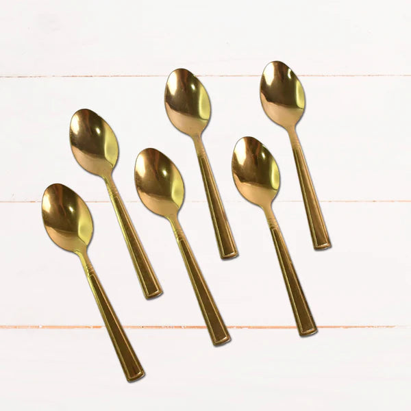Premium Luxurious Stainless Steel Coated Spoons (6 Pcs Set  Golden) - Happy Price - Image 3