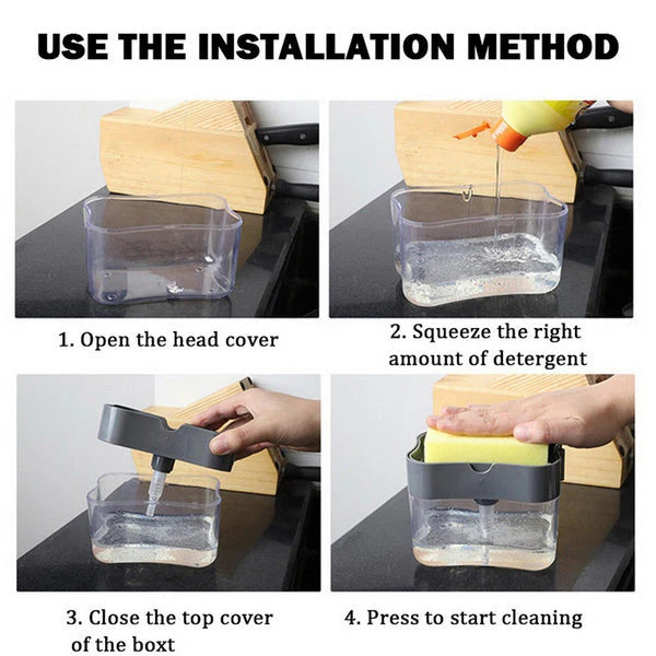 2-in-1 Soap Dispenser and Sponge Holder for Kitchen Counter - Happy Price - Image 5