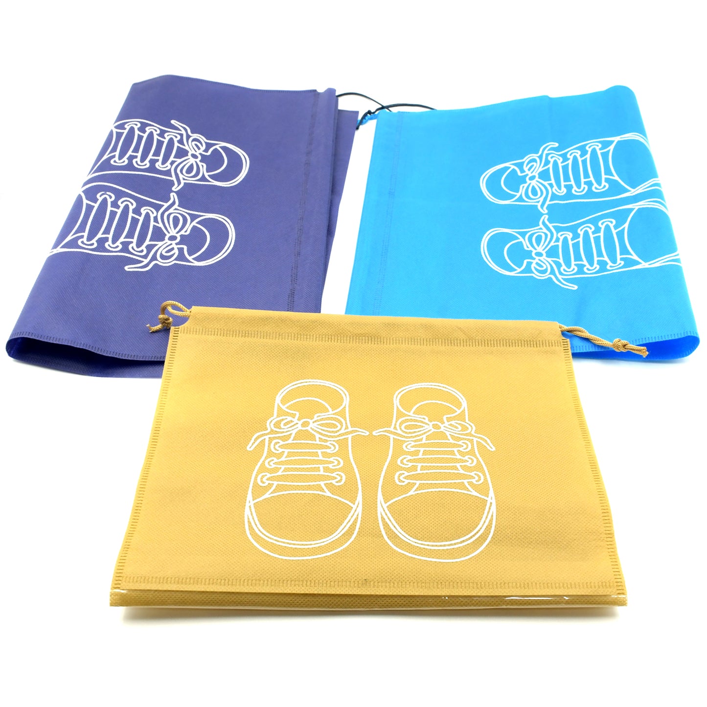 Beach Bag Shoes Storage Bag Closet Organizer Non-woven Travel Portable Bag Waterproof Pocket Clothing Classified Hanging Bag Shoe Bag Luggage Travel Portable Shoe Pouch Non Woven Transparent Window (3 Pc ) - Happy Price - Image 6