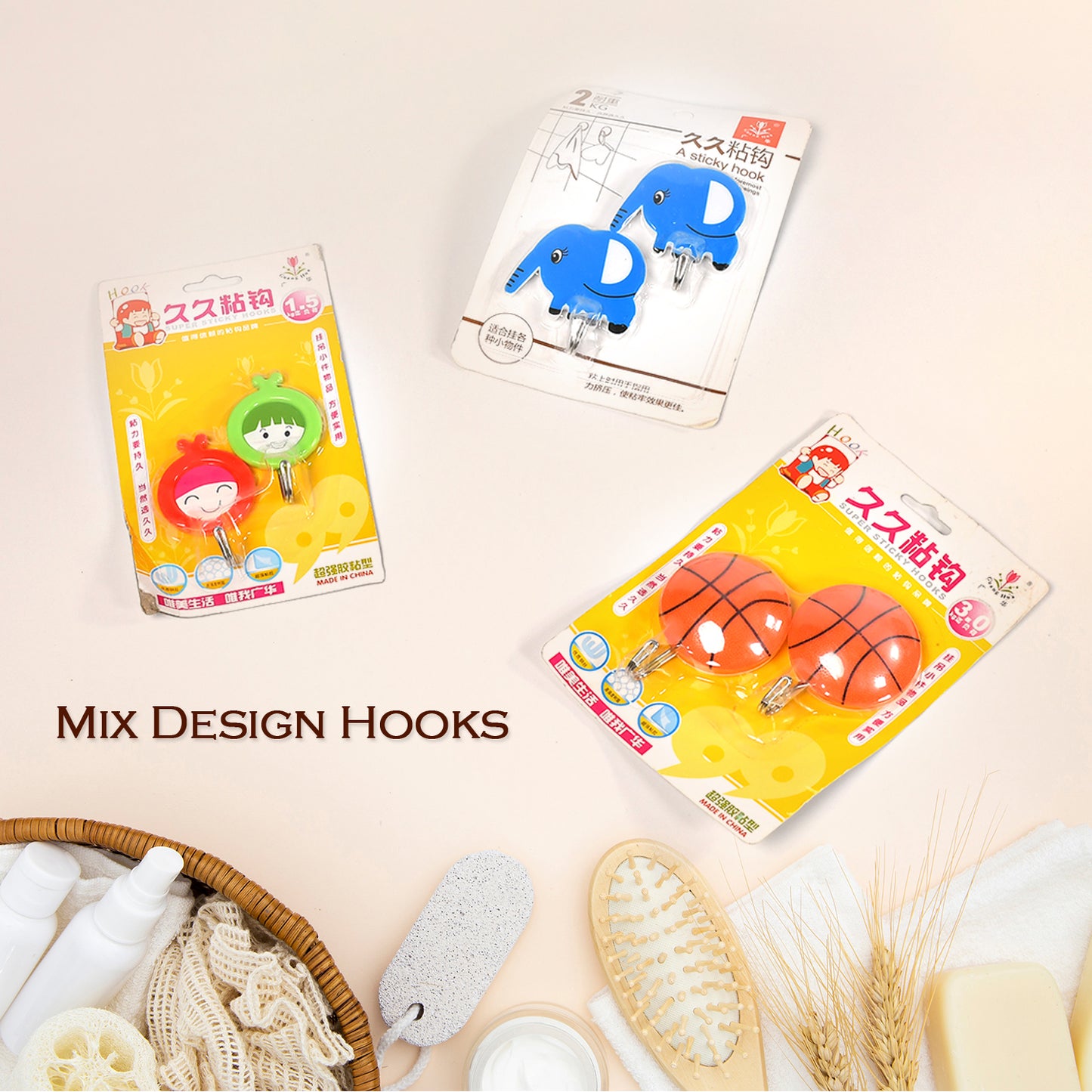 Mix Design Strong Adhesive Hook Wall Hooks High Quality Premium Hook For Home  Office   Multiuse Hook ( Set Of 10 ) - Happy Price - Image 5
