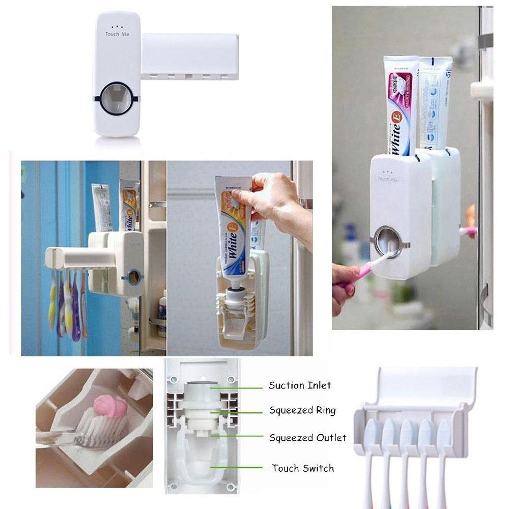 Toothpaste Dispenser  Tooth Brush Holder - Happy Price - Image 4