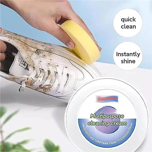 Stain Remover Cleansing Cream For Shoe Polish Sneaker Cleaning Kit Shoe Eraser Stain Remover White Rubber Sole Shoe Cleaner White Shoe Cleaning Cream Stain Remover (260 Gm) - Happy Price - Image 2