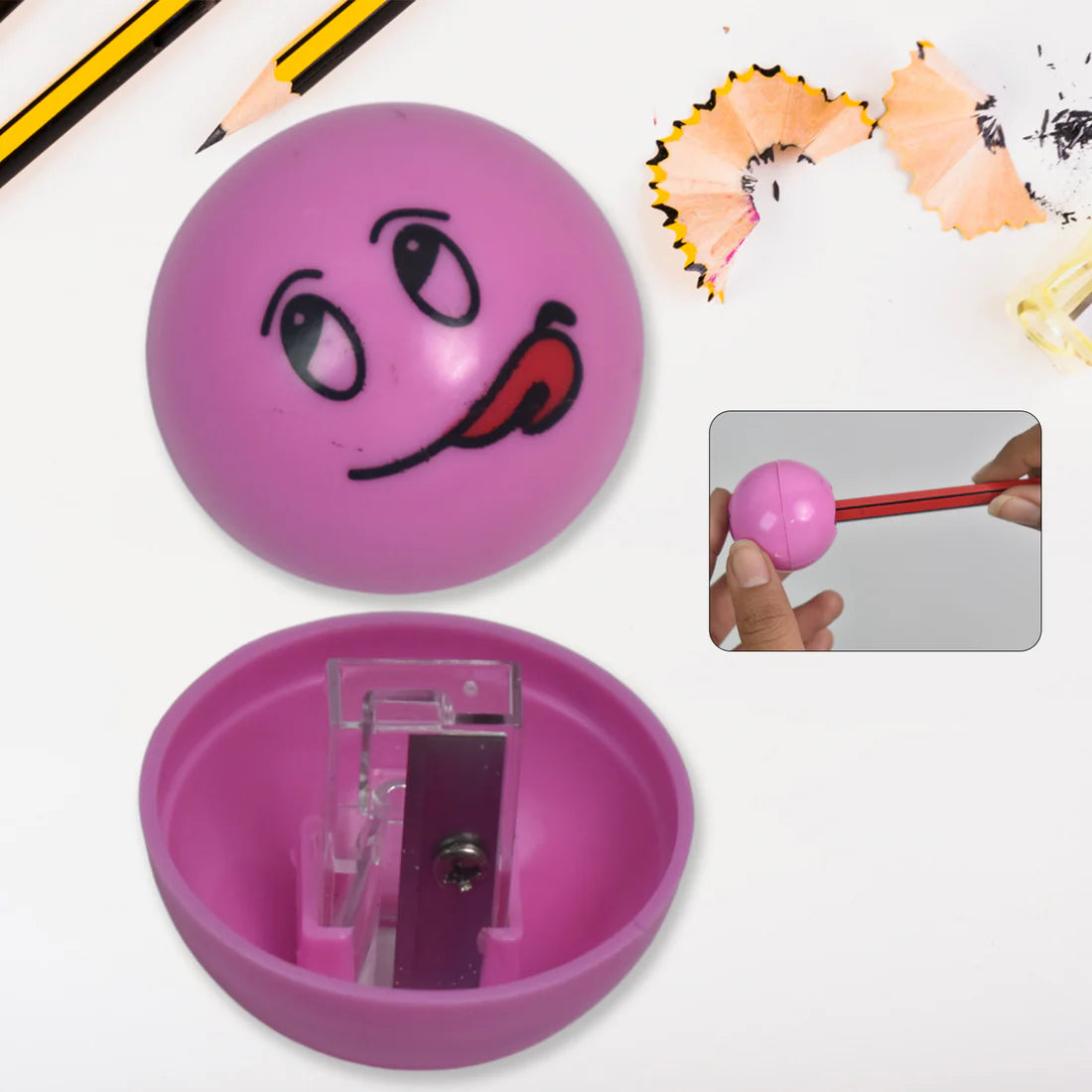 Round Shape Mix Design Pencil Sharpener (1 Pc  Round Shape Mix Design) - Happy Price - Image 1