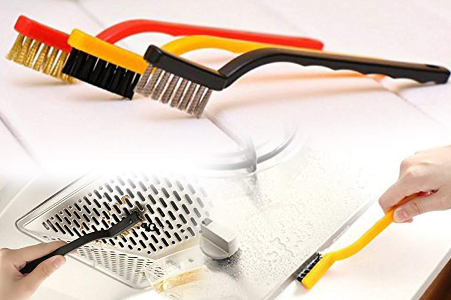 3 Pc Mini Wire Brush Set (Brass Nylon Stainless Steel Bristles) - Happy Price - Image 2