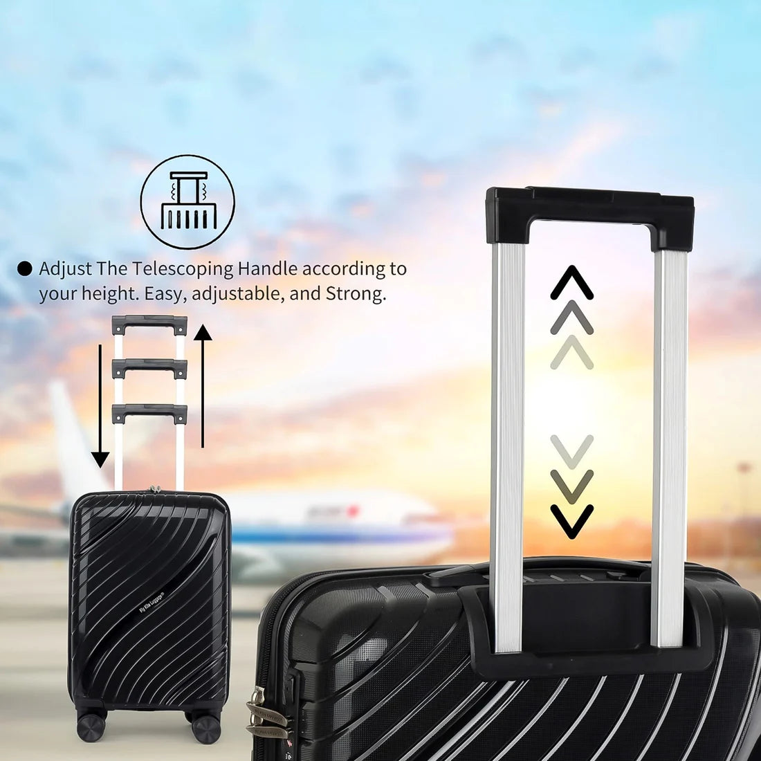 4 Piece Luggage Set with Wheels - Expandable ABS Suitcases for Travel