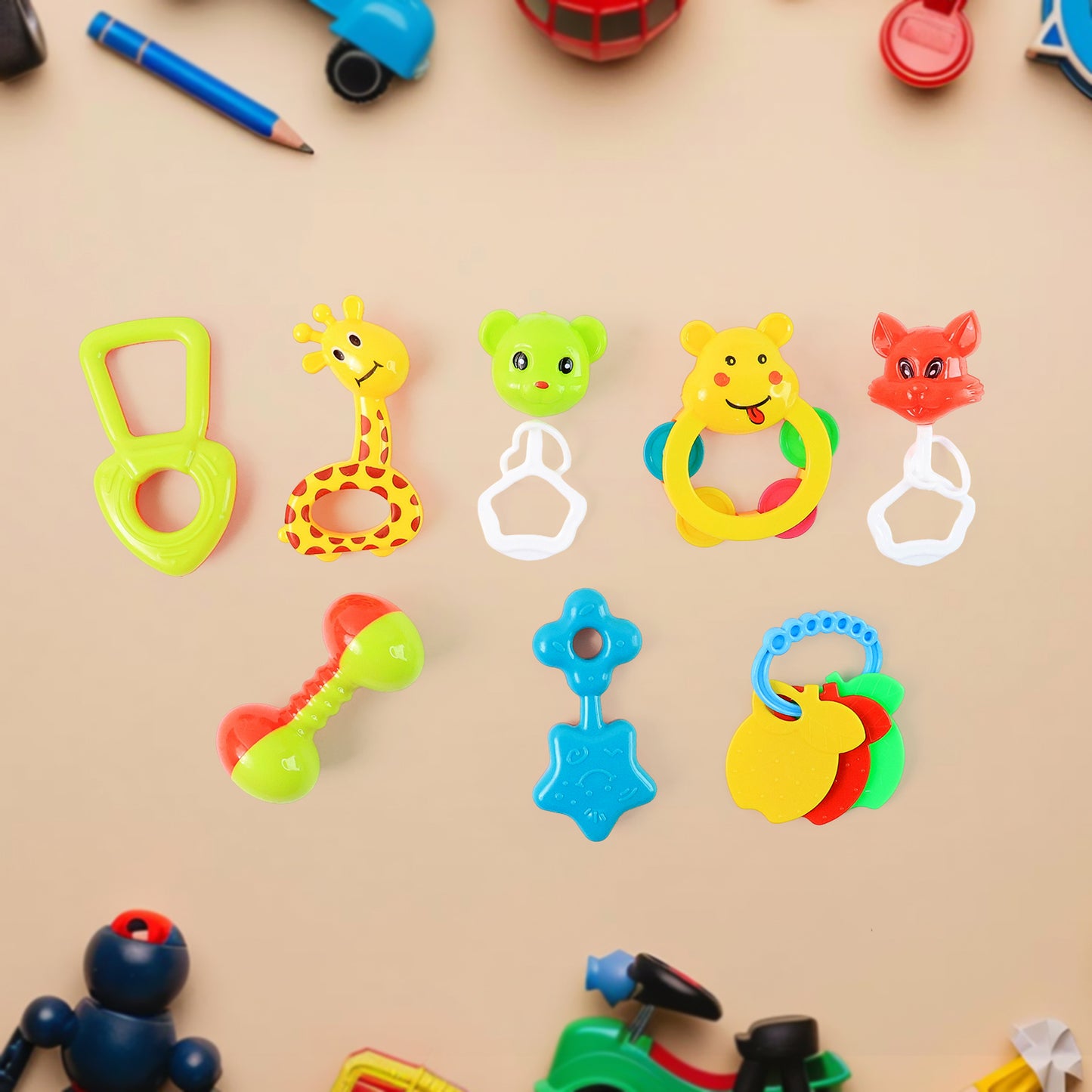 Baby Rattle Toy Collection For Infants 8 Pcs Set - Happy Price - Image 6