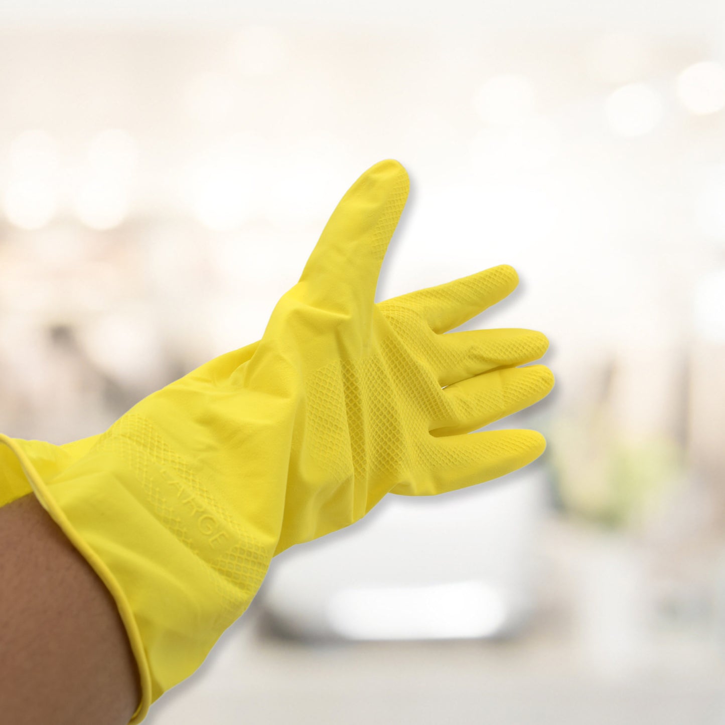 Multipurpose Rubber Reusable Cleaning Gloves Reusable Rubber Hand Gloves I Latex Safety Gloves I For Washing I Cleaning Kitchen I Gardening I Sanitation I Wet And Dry Use Gloves (1 Pair) - Happy Price - Image 5