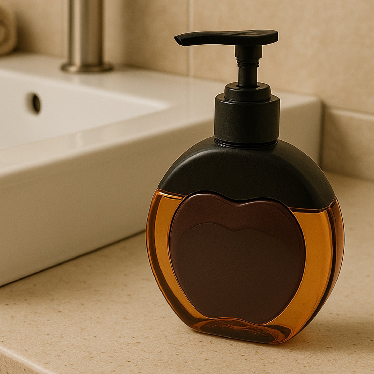 Apple Shaped Liquid Soap Dispenser - 350 ML Refillable Hand Wash Bottle with Pump - Happy Price - Image 6