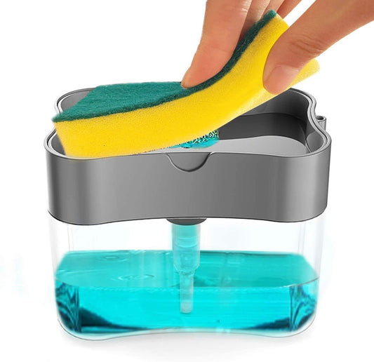 2-in-1 Soap Dispenser and Sponge Holder for Kitchen Counter - Happy Price - Image 1