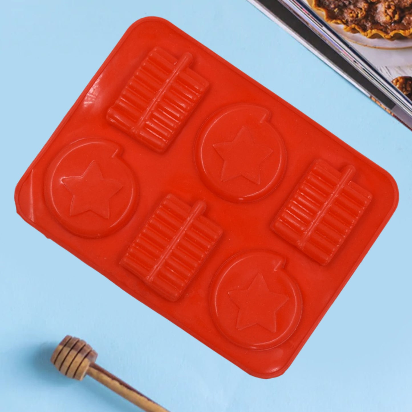 6cavity Chocolate Mould Tray  Cake Baking Mold  Flexible Silicon Ice Cupcake Making Tools - Happy Price - Image 6