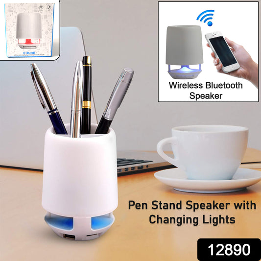 Multifunctional 4 Compartment Pen Holder With Bluetooth Speaker 5 W Bluetooth Speaker Laptop  Desk Speaker  Table Lamp  Night Lamp Smart Color Changing Pen Stand Wireless Bluetooth Speaker