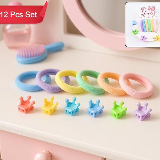 Hair Clip  Hairband Accessories Set For Girls (12 Pc) - Happy Price - Image 1