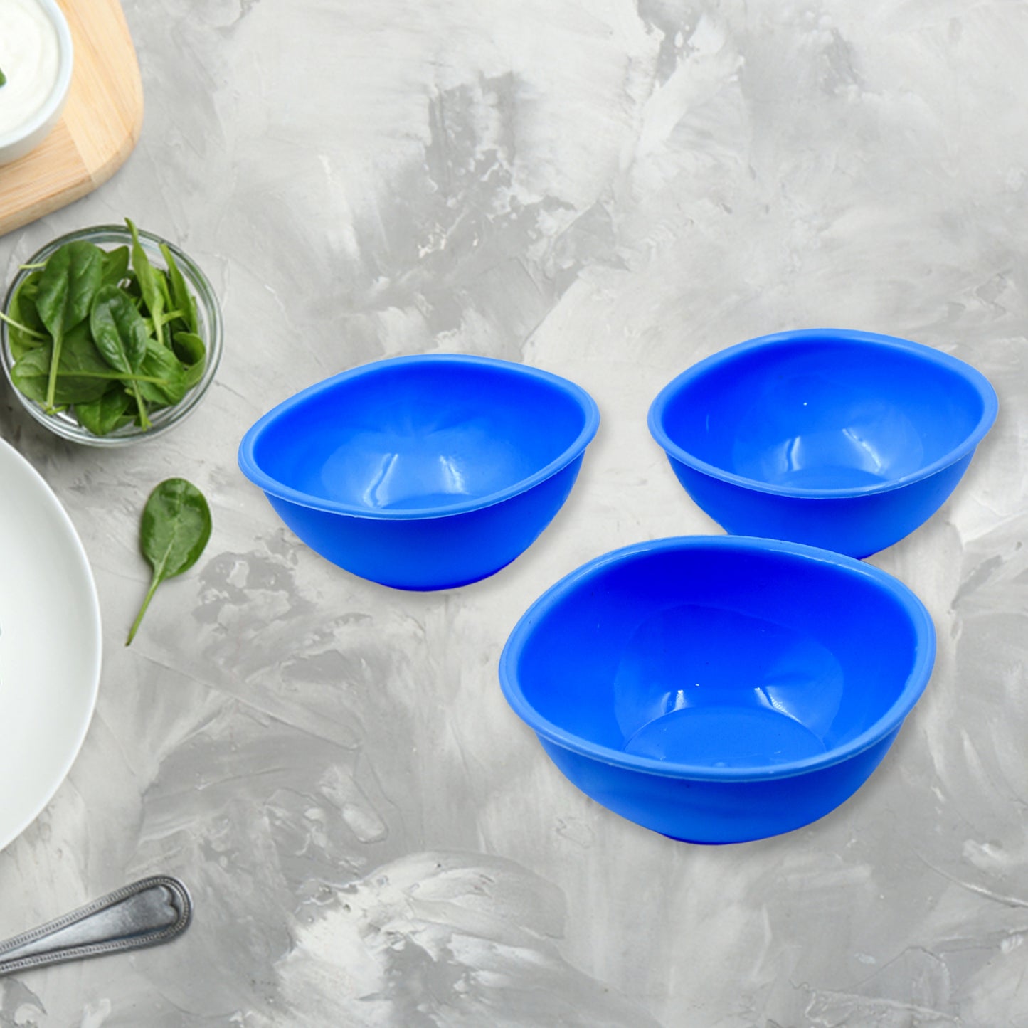 Bpa Free Plastic Bowl Set For Cereal Salad Rice Soup Pasta Snack Bowl Microwave Safe Dishwasher Safe (3 Pcs Set) - Happy Price - Image 3