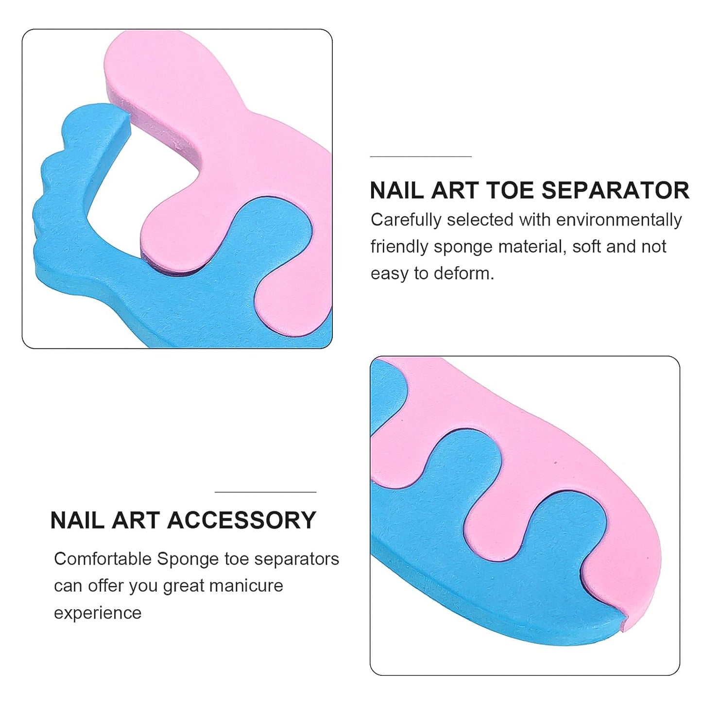 Soft Sponge Toe Separators for Pedicure & Nail Art - 1 Pair