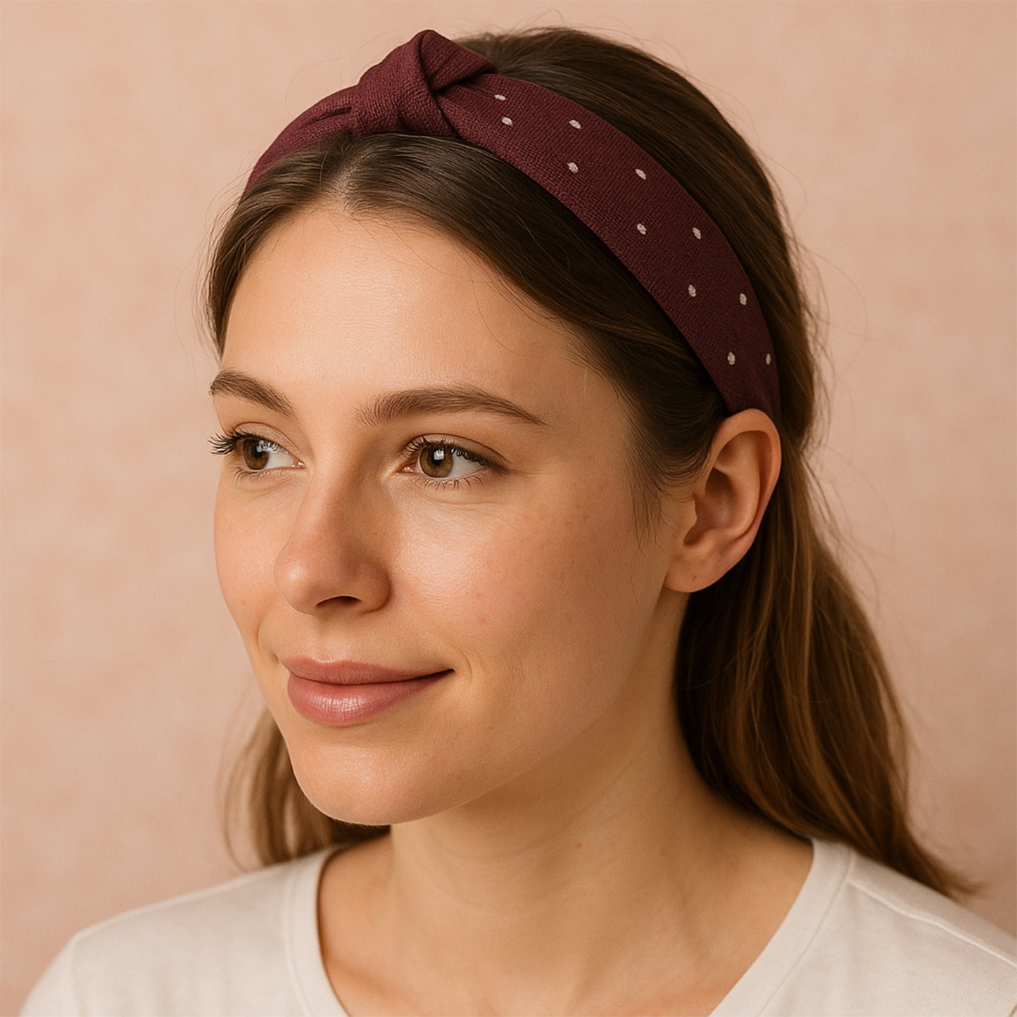 Womens Polka Dot Fabric Knot Hairband  Stylish  Comfortable (1 Pc) - Happy Price - Image 5