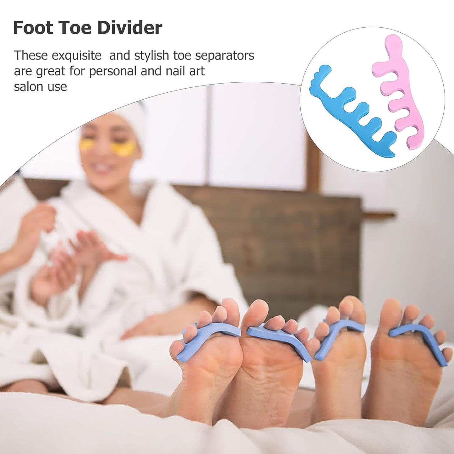 Soft Sponge Toe Separators for Pedicure & Nail Art - 1 Pair