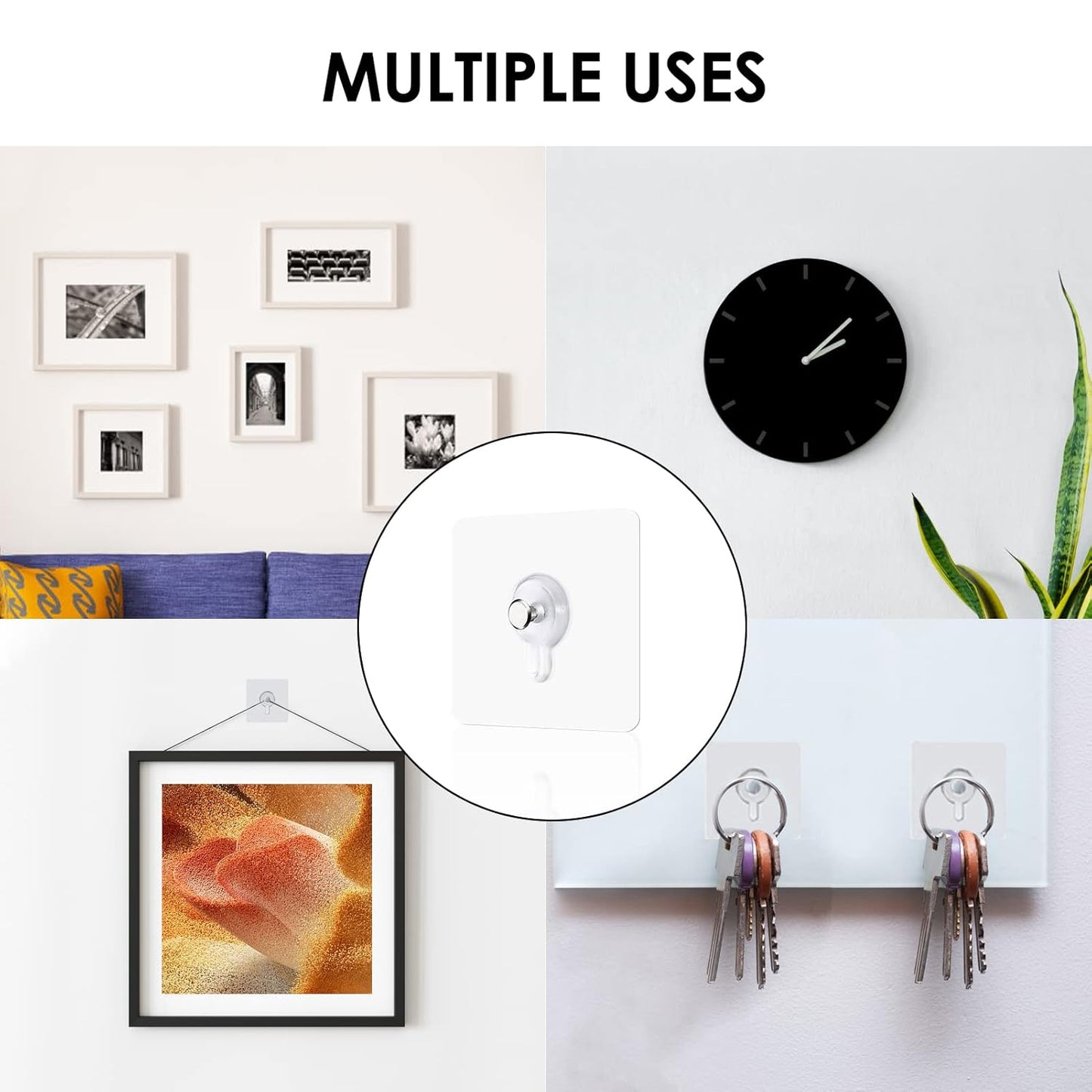 Multipurpose Adhesive Damage-free Photo Frame Wall Hooks (1 Pc) - Happy Price - Image 6