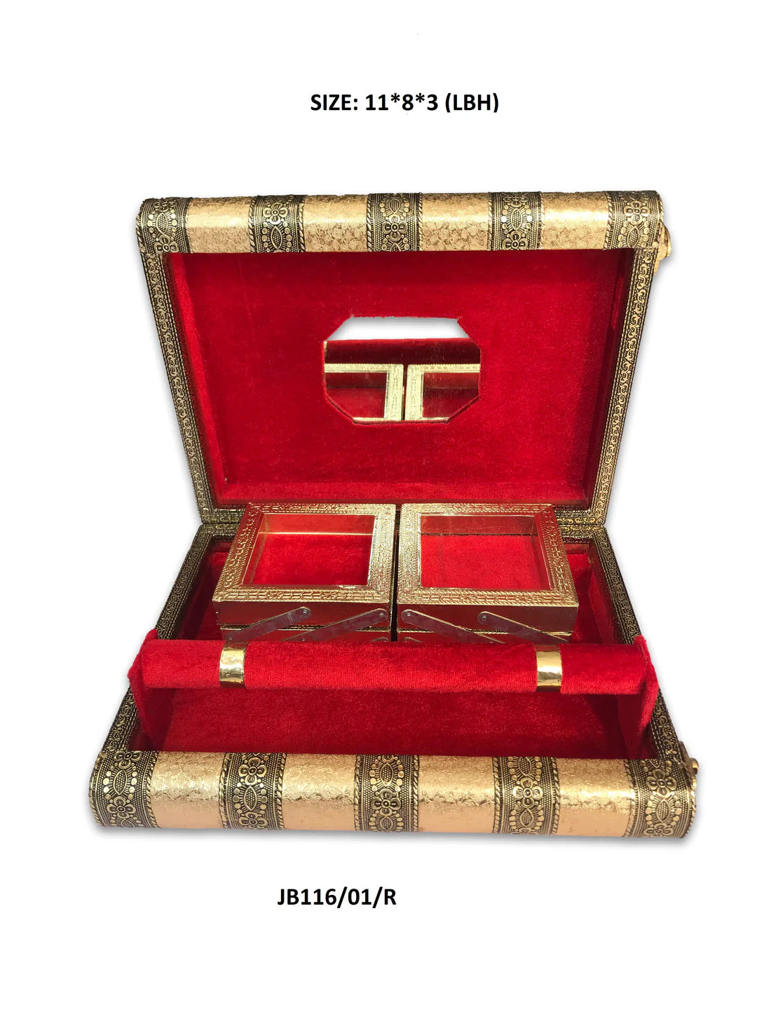 Handcrafted Wooden Jewellery Box for Women (1pc) - Organiser for Necklaces, Earrings, Bangles
