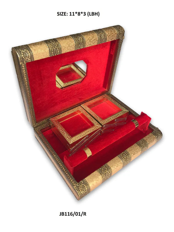 Handcrafted Wooden Jewellery Box for Women (1pc) - Organiser for Necklaces, Earrings, Bangles