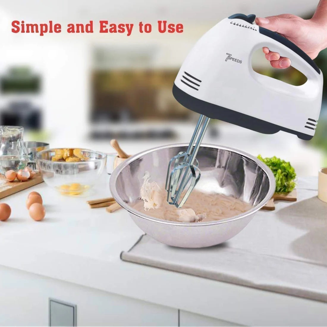 Compact Electric Hand Mixer for Home Baking & Kitchen Tasks (1pc)