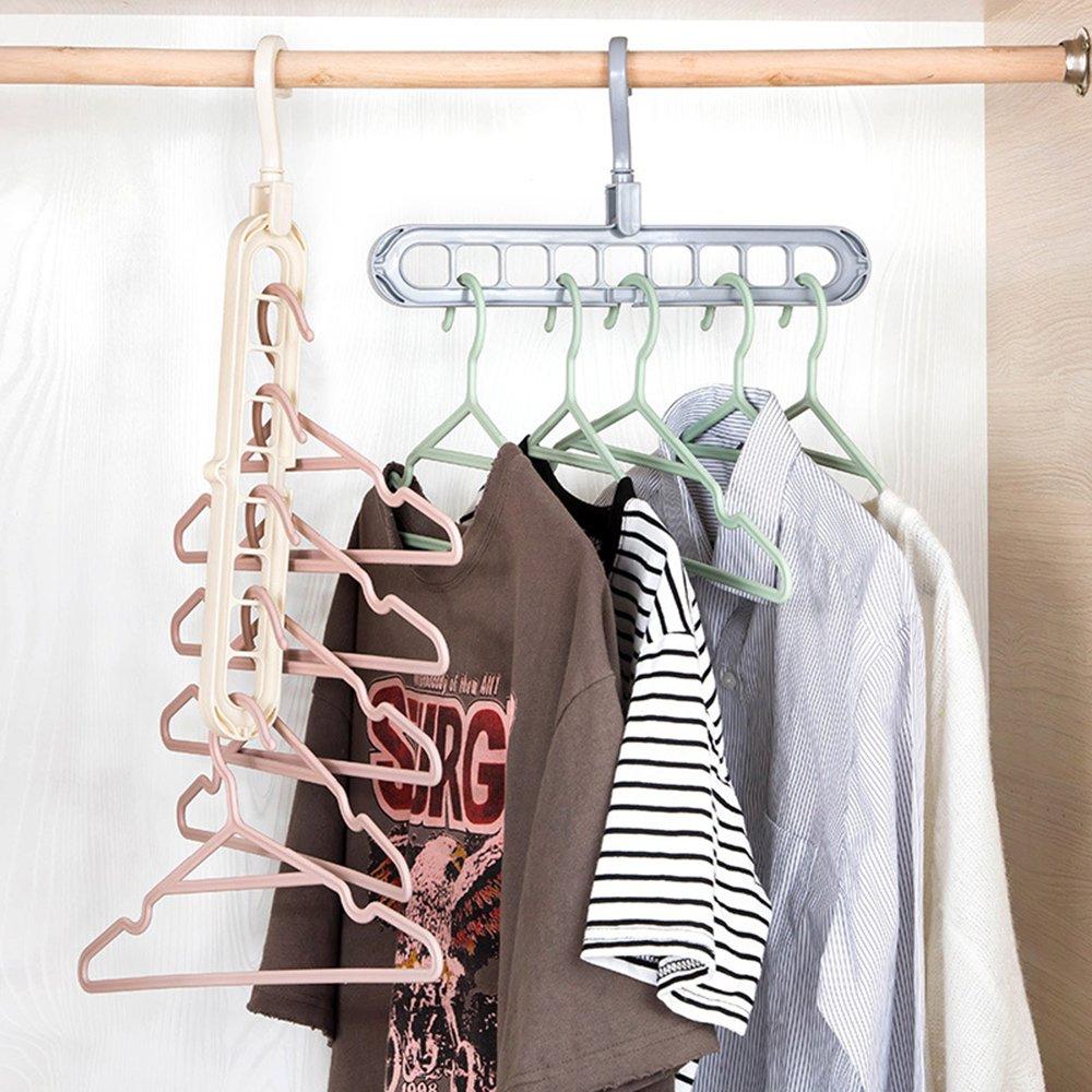 9 Hole Plastic Hanger Hanging Hook Indoor Wardrobe Clothes Organization Storage Balcony Windowsill Suit Racks - Happy Price - Image 2