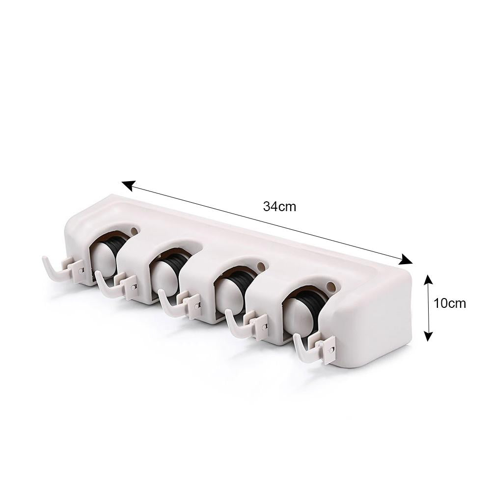 4-layer Mop And Broom Holder Garden Tool Organizer Multipurpose Wall Mounted - Happy Price - Image 3