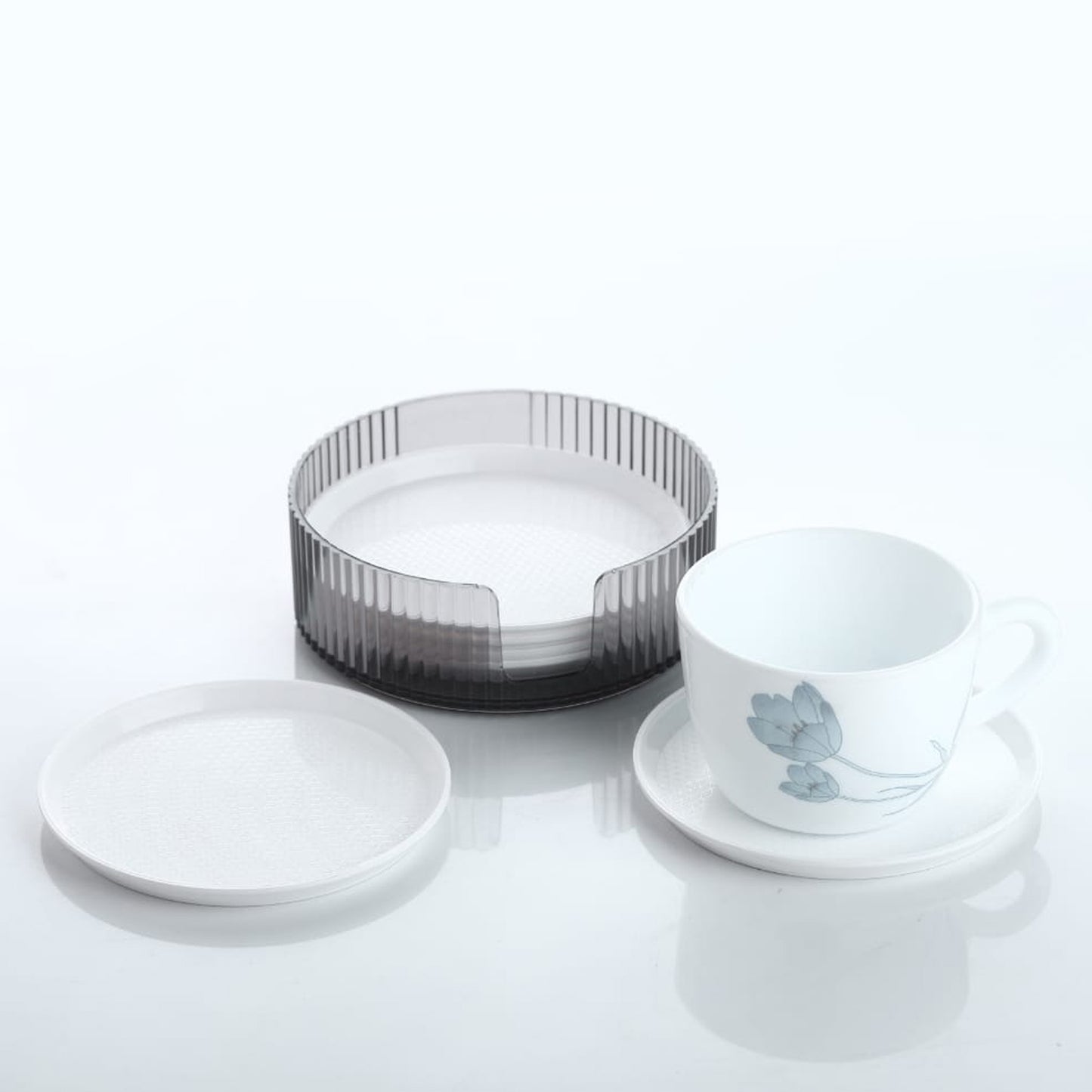 Coasters Set Of 6 Plastic Coasters Spill Protection For Table Desk Durable And Non Slip Plastic Coaster Fit Common Size Drinking Glass Coffee Cup Tea Cup Mug - Happy Price - Image 2