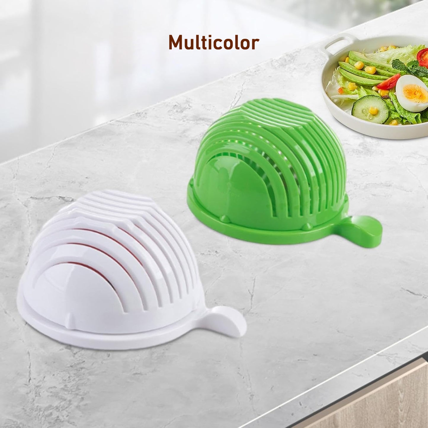 Plastic 60 Seconds Salad Cutter Salad Maker Salad Bow  (1 Pc) - Happy Price - Image 3