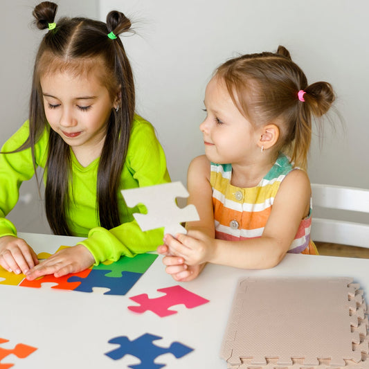Kids Mats For Floor Soft Plush Foam Babies Puzzle Interlocking Play Mats For Crawling Playing Tile Mat Carpet Rug For Infants And Toddlers (Size - 63x63cm  Set Of 4pc) - Happy Price - Image 1