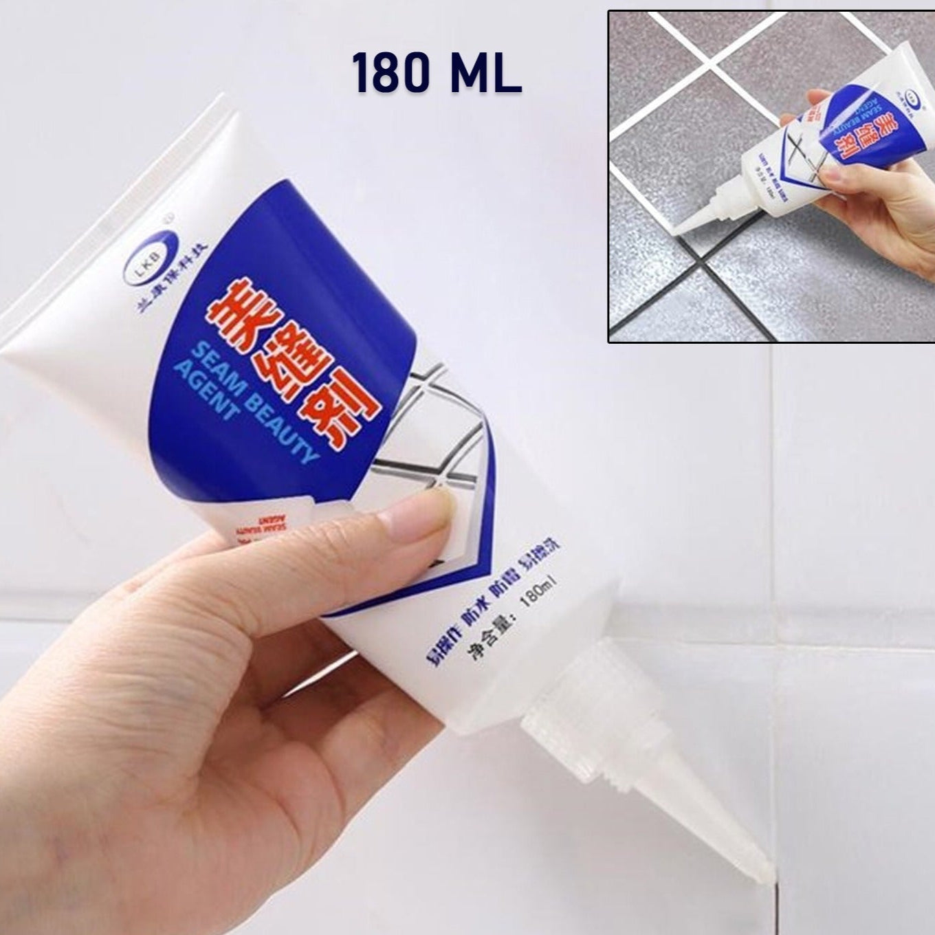 Waterproof Tile Gap  Crack  Grout Filler Water-resistant Silicone Sealant For Diy Home Sink Gaps  Tiles Gaps  Grouts Repair Filler Tube For Home Office Bathroom Toilets Kitchen (180 Ml) - Happy Price - Image 1