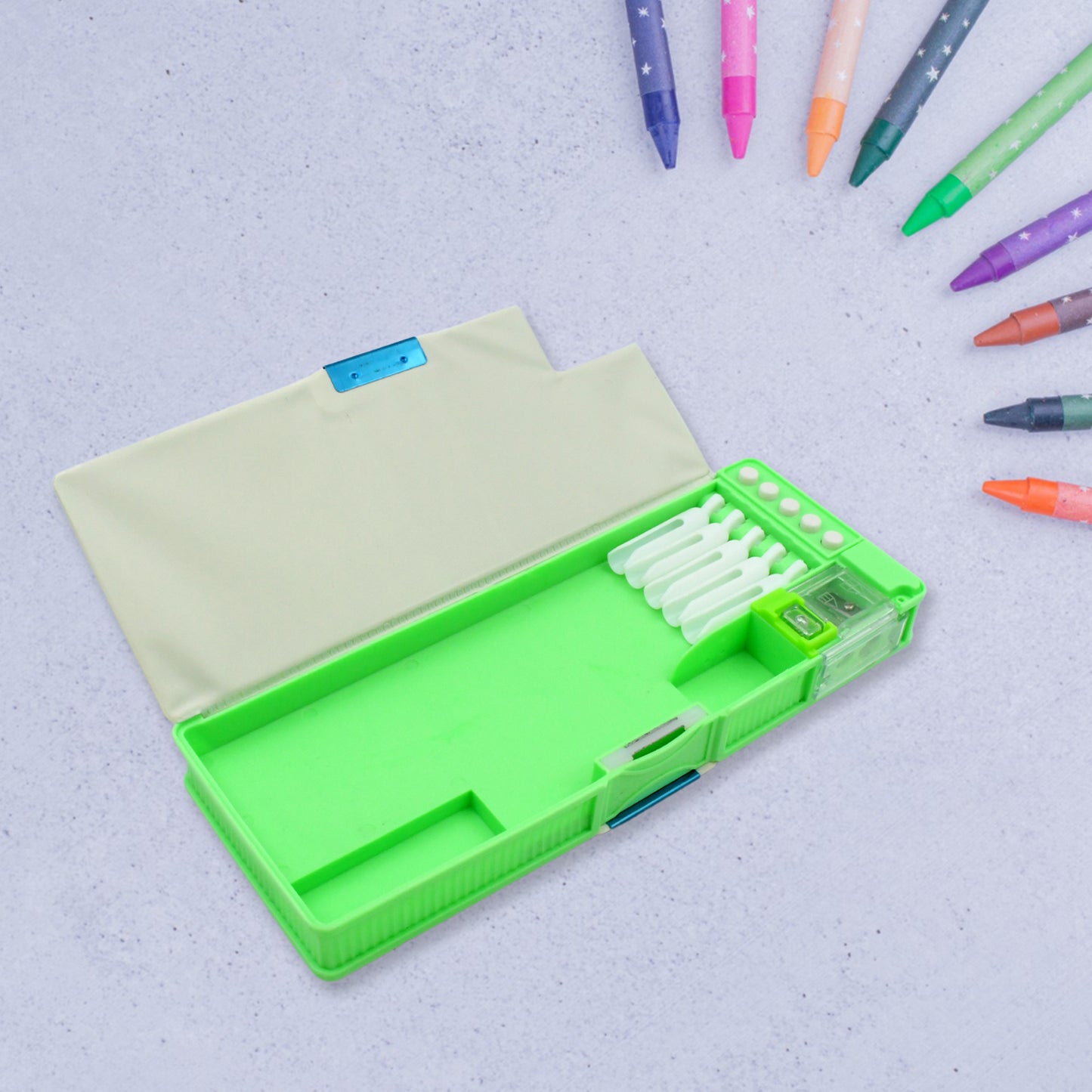 Multipurpose Compass Box Pencil Box With 2 Compartments For School Cartoon Printed Pencil Case For Kids Birthday Gift For Girls  Boys Cartoon Printed Pencil Case For Kids. - Happy Price - Image 3
