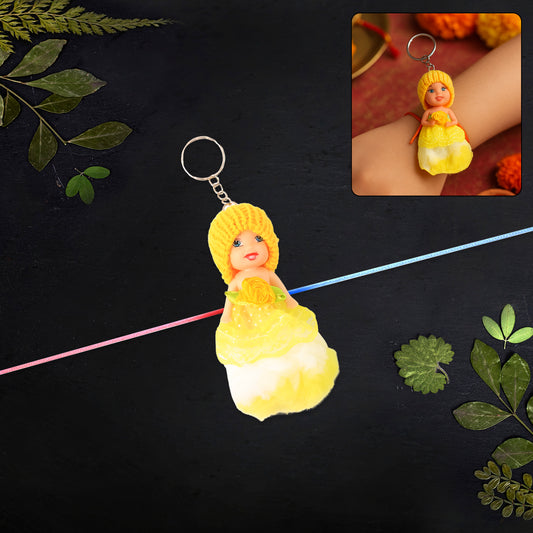 2-in-1 Doll Rakhi & Keychain for Kids | Soft Toy Raksha Bandhan Gift