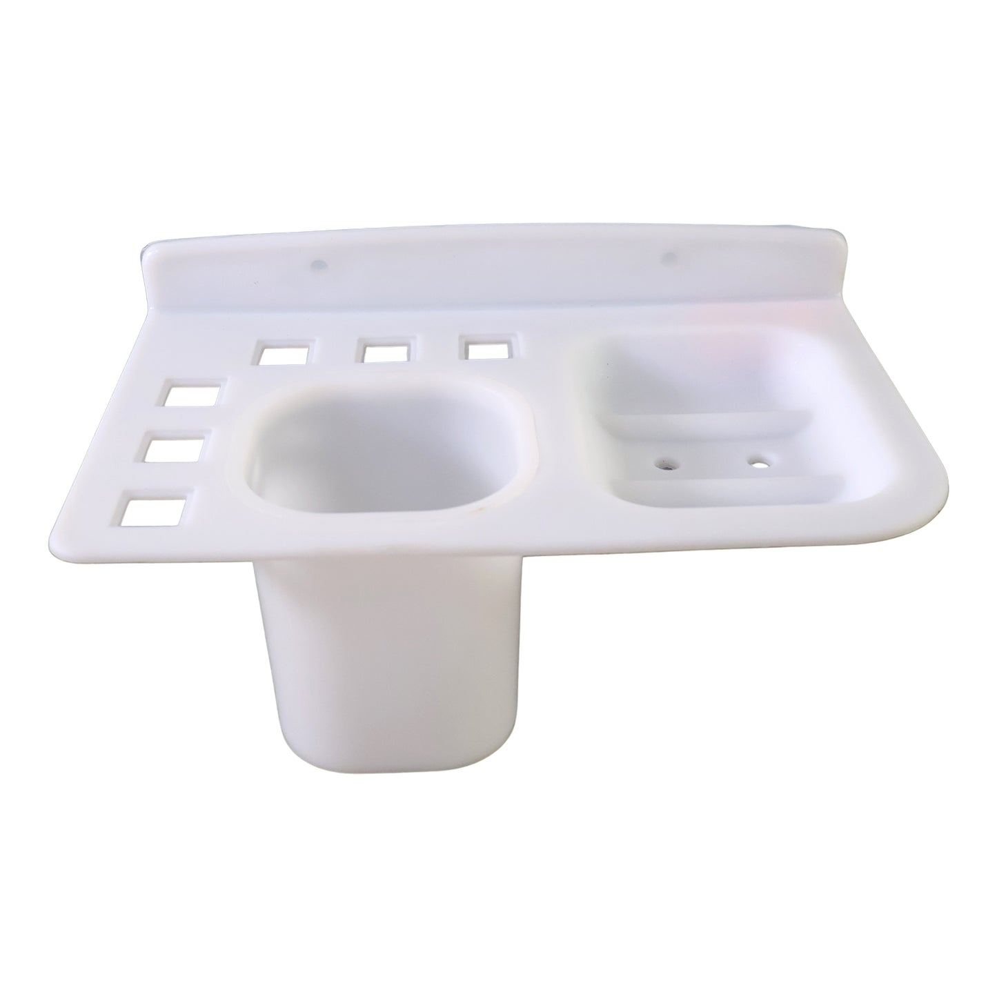 3in1 Wall Mounted Multi-compartment Toothbrush  Soap Holder With Cup (1 Pc) - Happy Price - Image 2