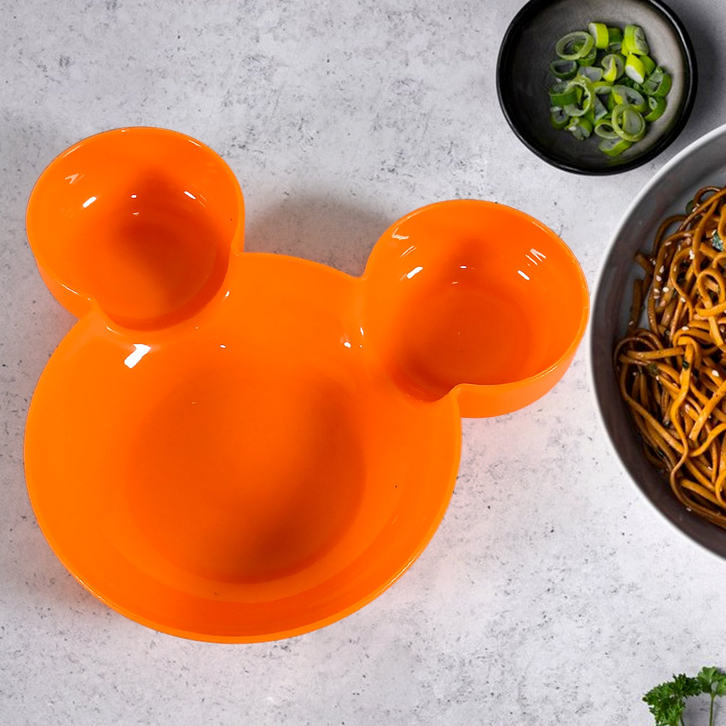 Mickey Mouse Shape Plates For Kids Bpa Free  Unbreakable Childrens Food Plate Kids Bowl Fruit Plate Baby Cartoon Bowl Plate Tableware (1 Pc) - Happy Price - Image 2